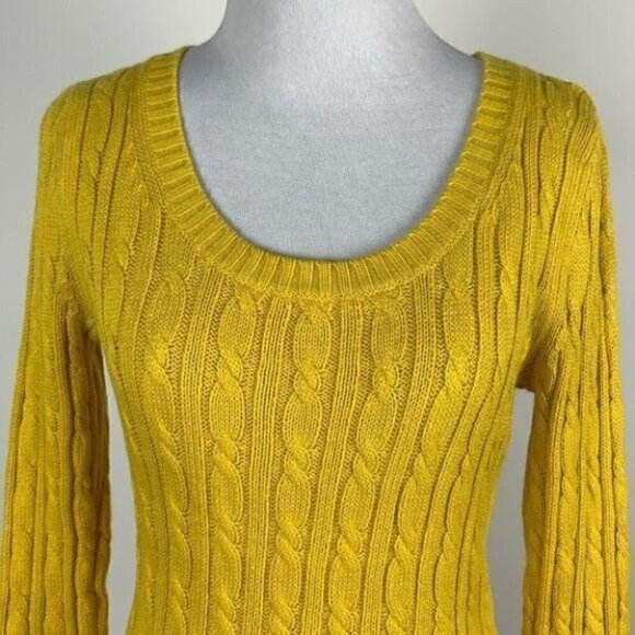 Ann Taylor loft sweater XS Yellow 8% rabbit hair - Picture 7 of 10